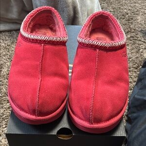 UGG Tasman Pink Suede Slippers